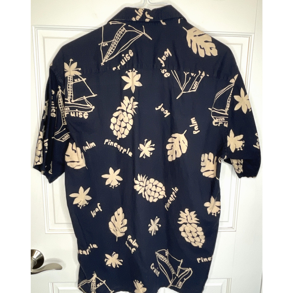 Pierre Cardin Men's Cotton Button-Down Shirt Sz L Relaxed Tropical Casual Travel - Picture 7 of 11